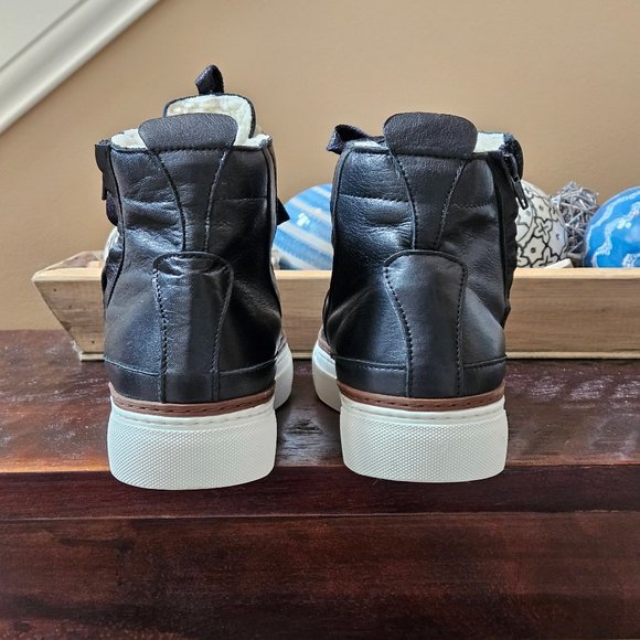 Brusque Unisex Soft Leather High-Tops, Black, EU 40 (US M-7; W-9) - Picture 5 of 16